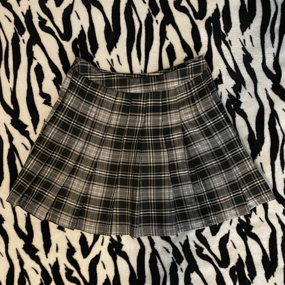 Black and White Plaid Skirt